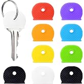 NeoLum Key Cap Covers 10 Pcs Silicone Semicircle Keys Identifiers Sleeve and Colorful Tag Marker Protectors Cover for Flat House Keys Multi Colored