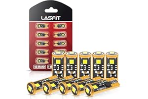 LASFIT 194 LED Bulb 6000K White, T10 168 2825 W5W LED Replacement Light Bulbs, For Dome Map Light, Door Light, Courtesy Light, License Plate Light, Trunk Light, Super Bright (Pack of 10)