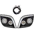 Red Hawk LGT-412L Headlights Compatible With/Replacement For E-Z-Go Express RGBW LED Accent Lights with 7 Standard Colors, Includes Retrofit Kit to OEM Harness Golf Carts