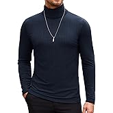 COOFANDY Men's Turtleneck Sweater Slim Fit Lightweight Basic Ribbed Sweaters