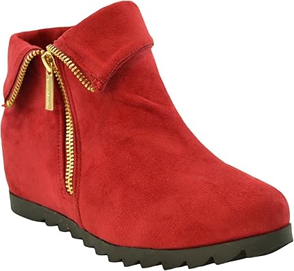 wine colored suede booties