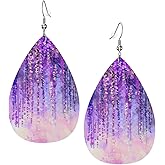 Faux Leather Earrings Leopard Skin Teardrop Dangle Earrings Jewelry For Women