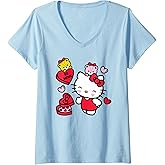 Womens Hello Kitty Be Mine Candy Gifts Valentine's V-Neck T-Shirt Small