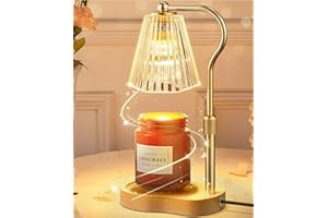 EVERTRIP Candle Warmer Lamp, Wax Melt Warmer with 2 Bulbs for Scented Jar Candles, with Timer Dimmer Adjustable Height, Home Decor Gift for Girl Friend Mom Sister Women, No Flame No Smoke Warming Light, Amber