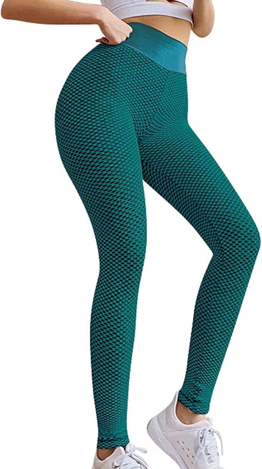 Damen-Leggings mit Wabenstruktur, Anti-Cellulite-Waffelmuster
