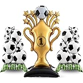 3PCS Soccer Party Decorations - Large Soccer & Trophy Foil Balloon Set, Sports/Birthday Themed Party Supplies for Soccer Fans,2026 FIFA World Cup Decor