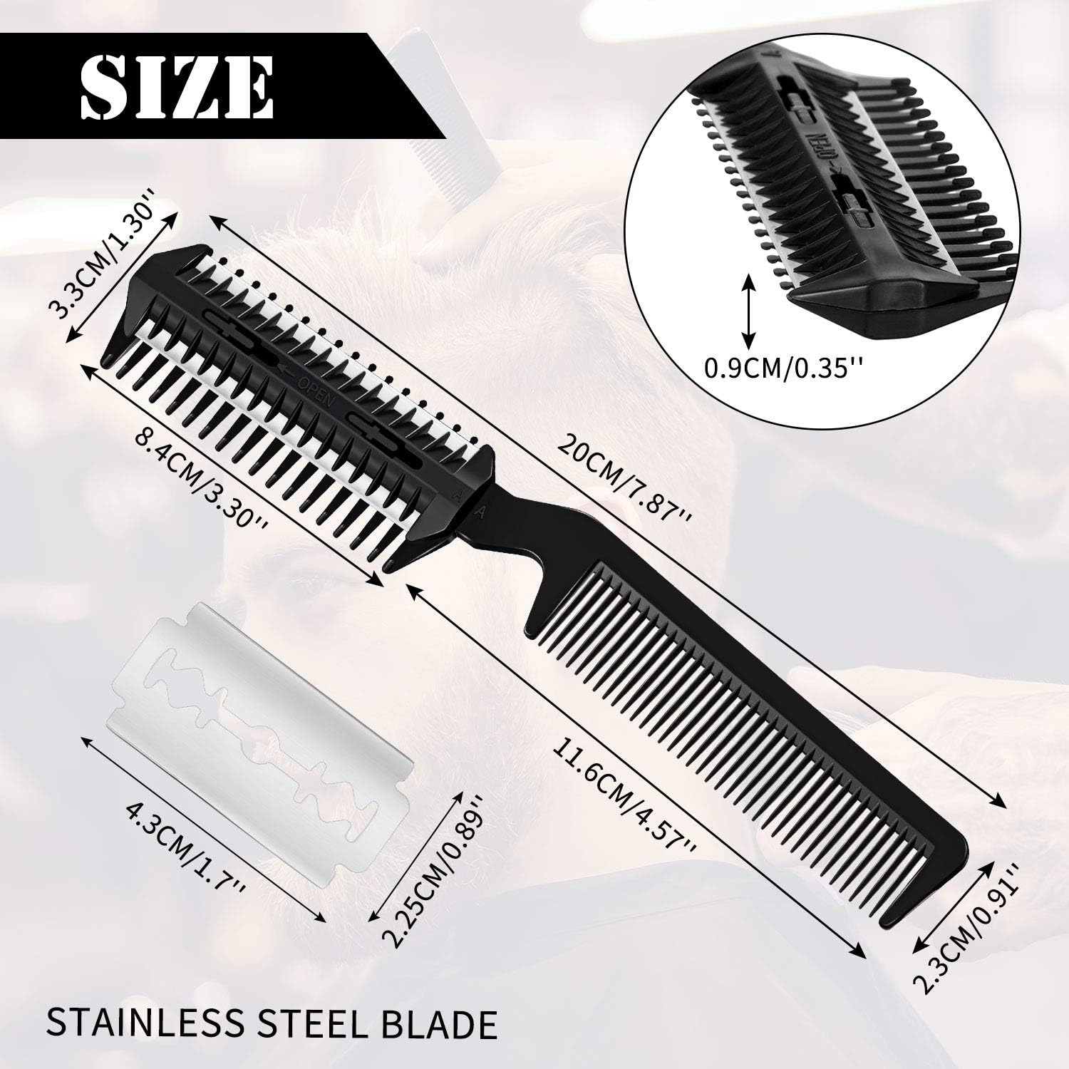 Comb Hair Cutter Double Sided Hair Thinning Comb Hair Cutter Comb Double Edge Hair Removal Comb Cutting Scissors for Thin or Cutting Styling - Image 3