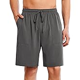 Ekouaer Men's Pajama Shorts Cotton Lounge Sleep Shorts Elastic Waist Sleepwear Pants with Pockets