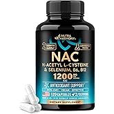NAC Supplement | Selenium | B6 | B12 - Antioxidant, Immune Support - N Acetyl Cysteine 600 mg per Capsule, 1200 mg per Serving - Made in USA - Non-GMO, Gluten-Free, Vegan - 120 caps, 2 Month Supply
