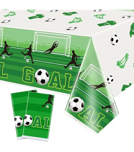 2-Pack Soccer Theme Plastic Tablecloths - 54x87 Inch Disposable Covers For Game Day & Parties - View #8