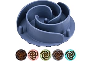 Slow Feeder Dog Bowls Insert, Bestalk Soft Silicone Slow Eating Feeder Insert with Suction Cups for Small, Medium and Large Dogs, Fit into Basic and Elevated Dog Bowls, Dark Blue