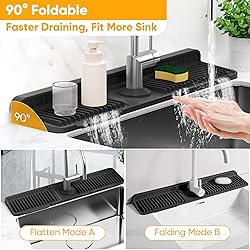 24'' Longer Faucet Mat for Kitchen Sink Splash