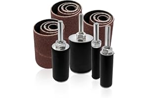 LINE10 Tools 16pk Sanding Drum and Sleeves Set, Spindle Sander Attachment for Drill and Drill-Press, Die-Grinder, 2-inch Extr
