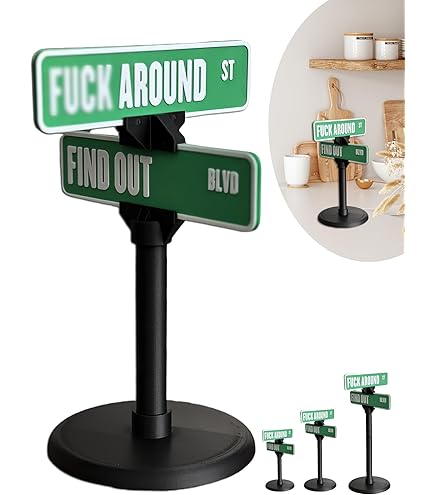 Amazon.com: 2025 Latest F Around Find Out Street Sign Desk