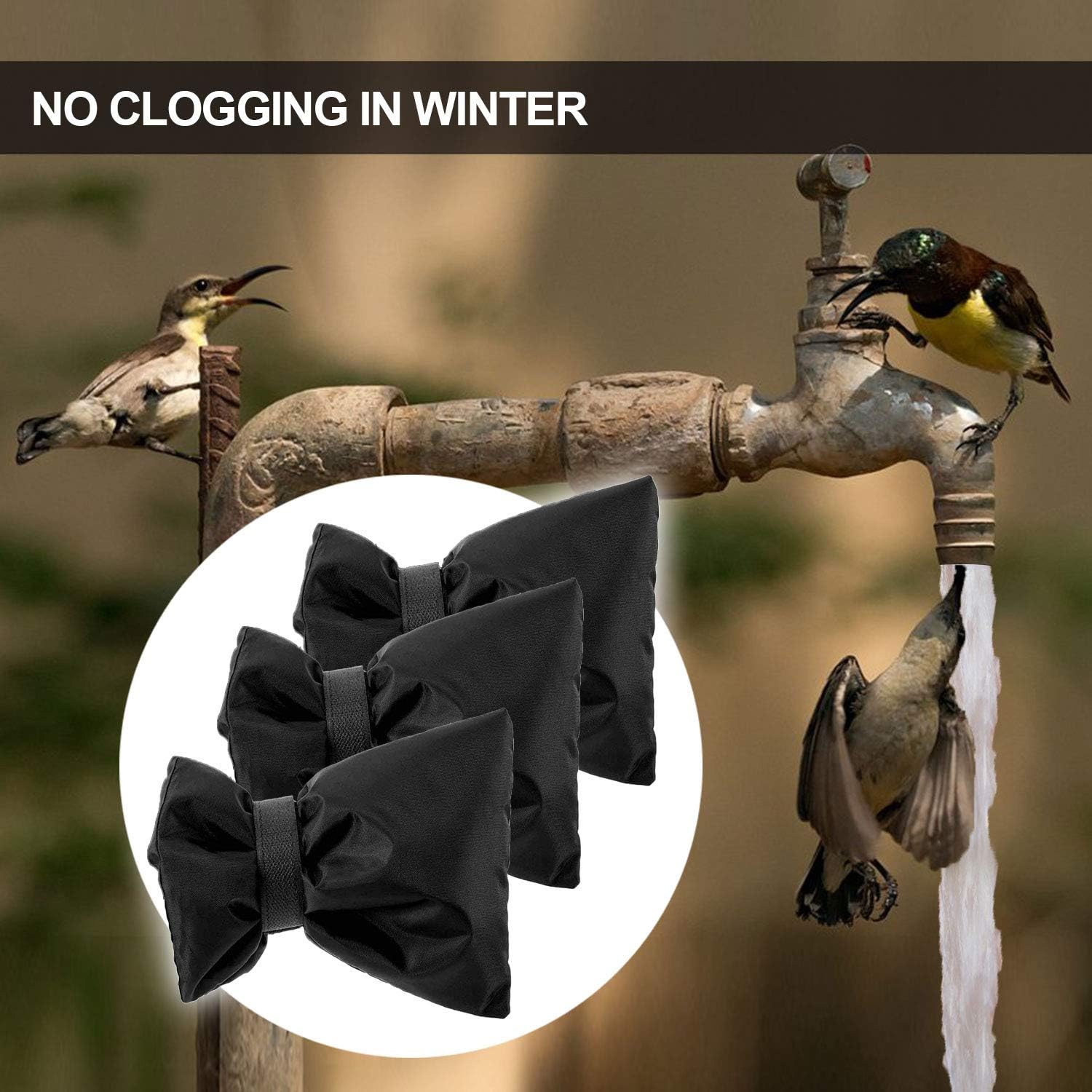 Outdoor Faucet Cover Socks for Winter, XL Outside Tap Cover for Garden Freeze Protection, 8.3”H x 6.7”W, Waterproof Insulated Faucet Protector, Spigot Cover to Prevent Freeze Ups, Bursting Pipes: Home Improvement