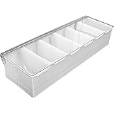 New Star Foodservice 48049 Stainless Steel Condiment Dispenser with 6 Compartments (NO ICE TRAY INCLUDED)