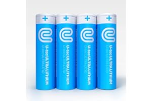 U-tec AA Ultra Lithium Battery (Pack of 4), 3000mAh 1.5V, Longest-Lasting AA Battery, Up to 10 Years in Storage and No Leaks Guaranteed, Works in Extreme Temperatures, Non Rechargeable