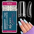 krofaue Clear Nail Tips - 500PCS Half Cover False Nails Tips 10 Sizes French Nails Tips Lady French Style Soft Gel Artificial Tip Manicure with Box for Nail Tips Art Salons and Home DIY