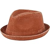 Men's Casual Vintage Style Washed Cotton Fedora Hat