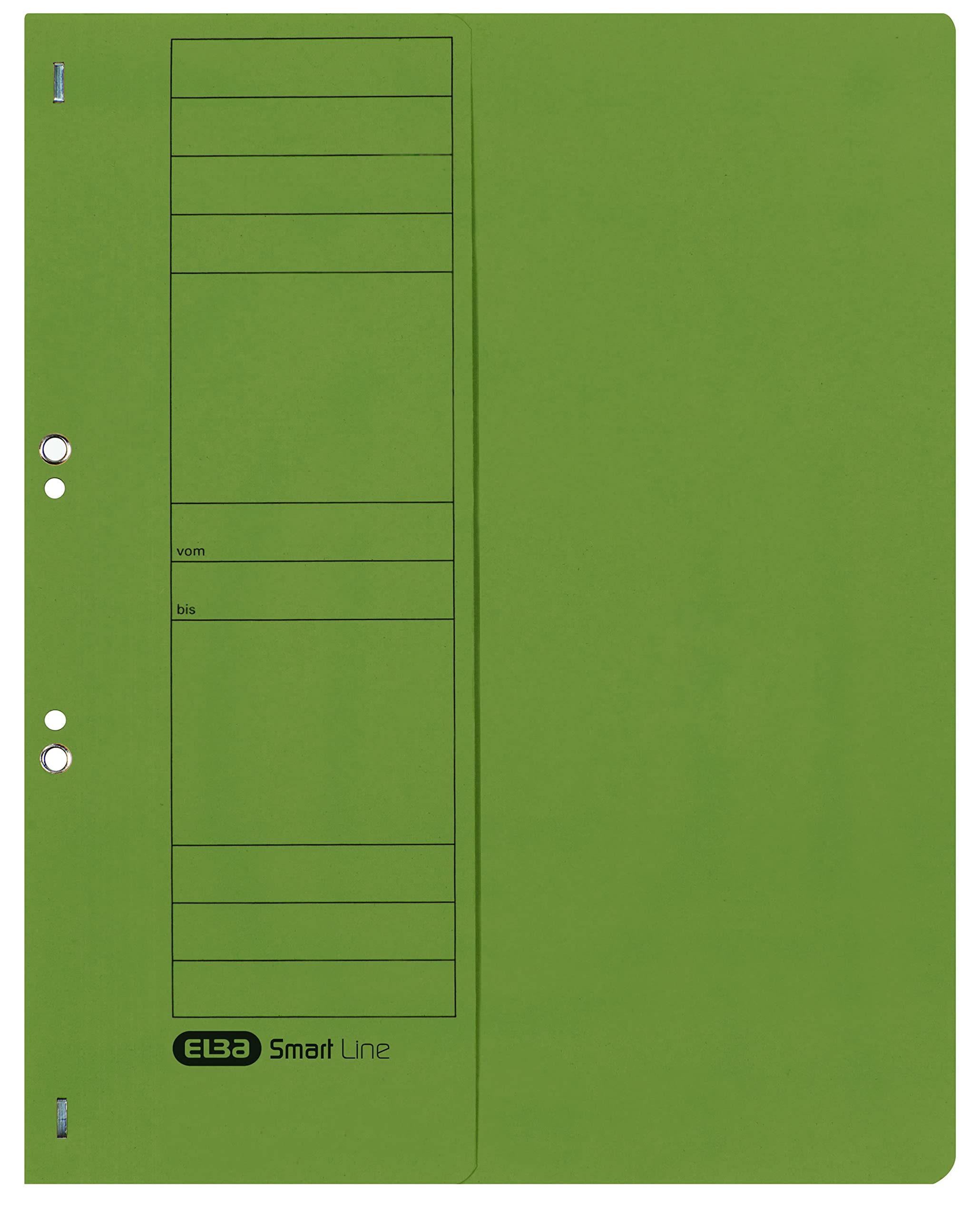 Elba 21451GN Hole-Punched Folders with Official Filing 250 g sq. m Manila Cardboard for 200 DIN A4 Sheets Half Front Cover Pack of 50 Folders Green