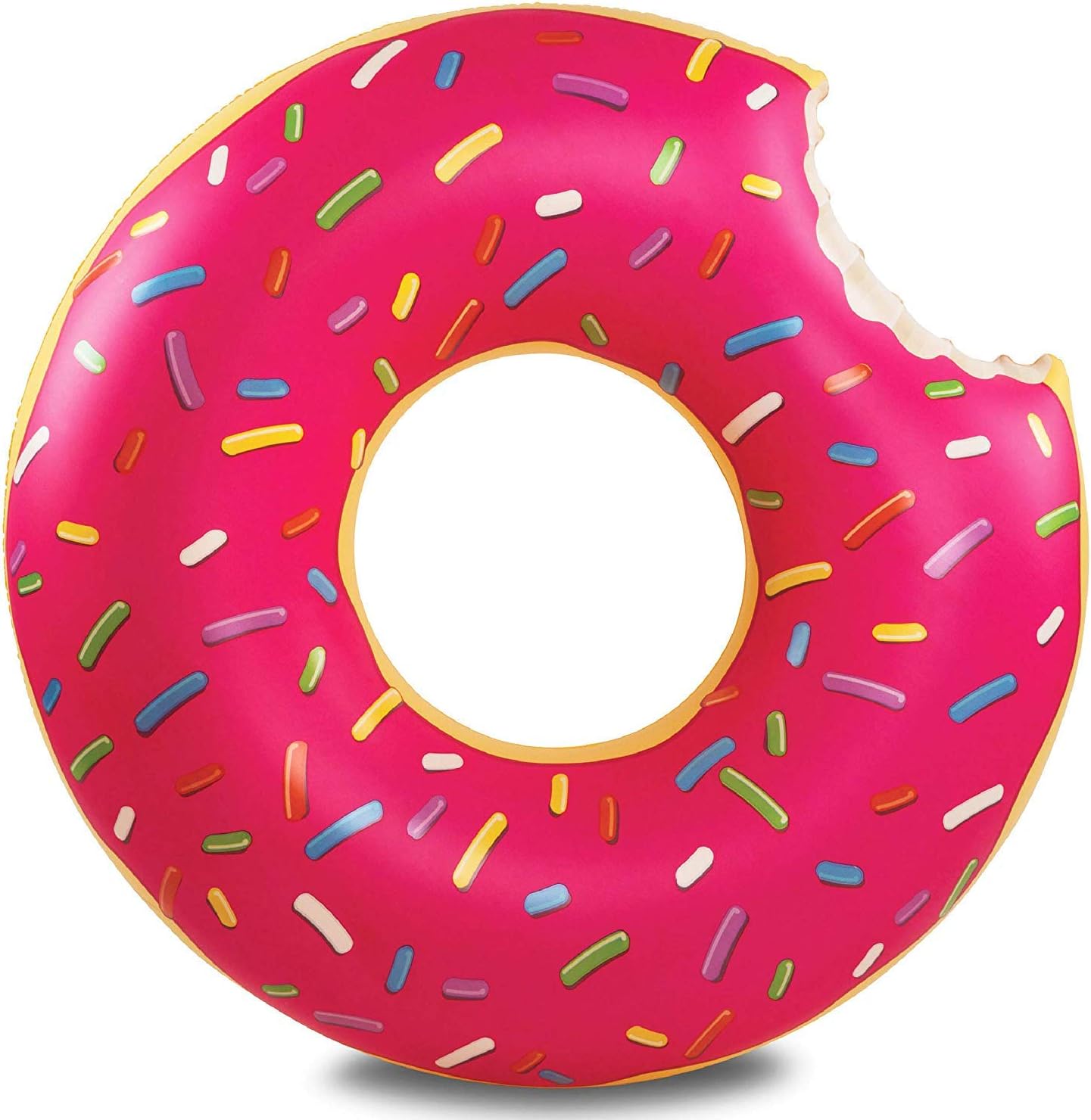 Giant Donut Inflatable Pool Float Rafts Tube Ring Pink Frosting with Sprinkles