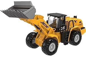 PLAYING GORILLA Remote Control Excavator Toys for Boys, Metal Mini RC Excavator with Extra Rechargeable Batteries, 1:24 Scale Construction Toys for Kids Age 3-5 4-7 8-12 Christmas Birthday Gift (Bulldozer)