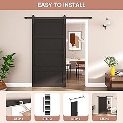 JUBEST 42"x84" Sliding Barn Door with Door Hardware