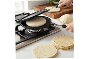 Tortilla Press, Cast Iron Tortilla Maker Press for Stove Top, Pizza Dough Maker for Flatbread, Pizza, Roti, Taco, Empanada, K