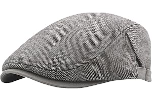 PTDUABENLU Mens Herringbone Tweed Newsboy Cap Flat Ivy Gatsby Hat Adjustable Cabbie Cap for Women