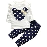 Cute Toddler Baby Girls Clothes Set Long Sleeve T-Shirt and Pants Kids 2pcs Outfits