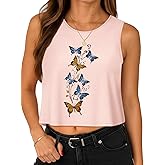 Womens Crop Tops Summer Casual Sleeveless Tank Loose Fit Basic Shirts