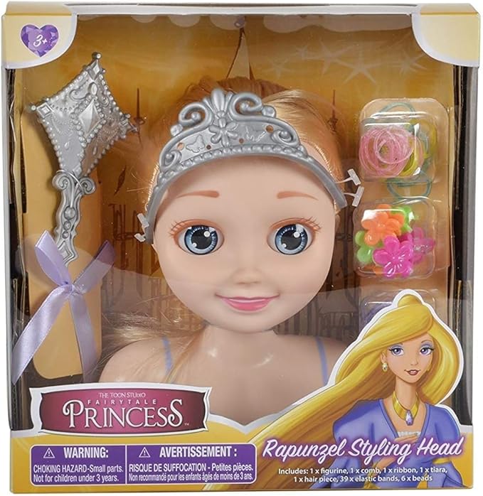 Toon Studio Fairytale Princess 7" Hair Styling Head Rapunzel Doll With