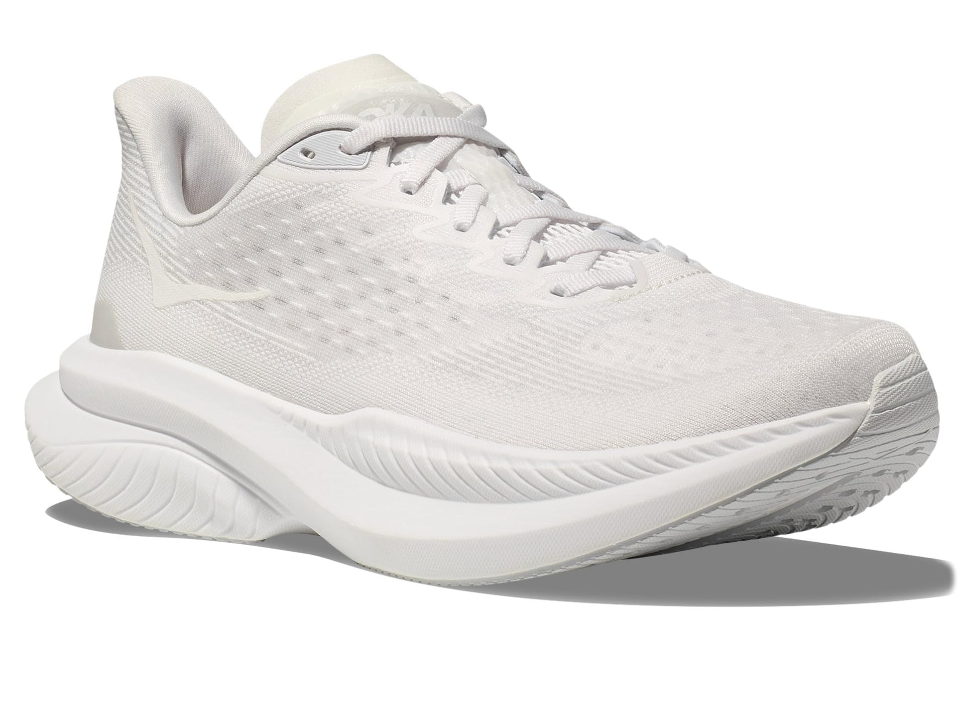 Hoka Women's Mach 6 Sneaker, White/White, 7.5 Wide