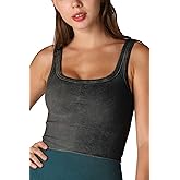 NIKIBIKI Women Seamless Vintage Chevron Ribbed Crop Top, Made in U.S.A, One Size