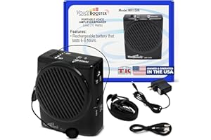 Voicebooster Speak Out Personal Voice Amplifier, Rechargeable Portable Speaker with Wired Microphone Headset for Classroom Teachers, Tour Guide, Presentations – 10watt Power Amplifier - MR1506