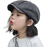 Toddler Vintage Newsboy Caps Baby Girls Tweed Flat Cabbie Hat Pageboy Beret Cap 2-5 Years