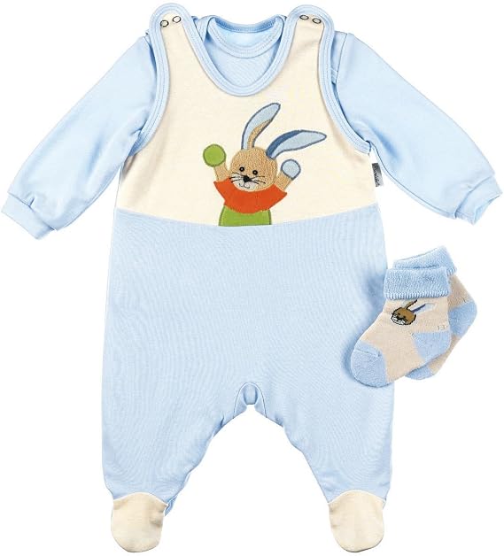 Sterntaler Baby-Strampler-Set – Mit Langarmbody, Esel-Applikation & Druckknöpfen, Größe 56