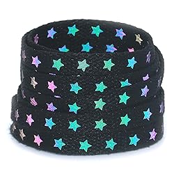 DELELE 2 Pairs Reflective Shoelace Flat Stars