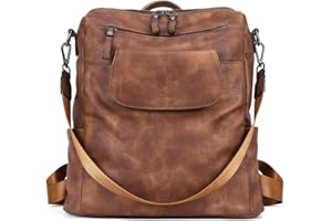 CLUCI Leather Backpack Purse for Women, Large Fashion Convertible Anti-theft, Travel Backpack Purses