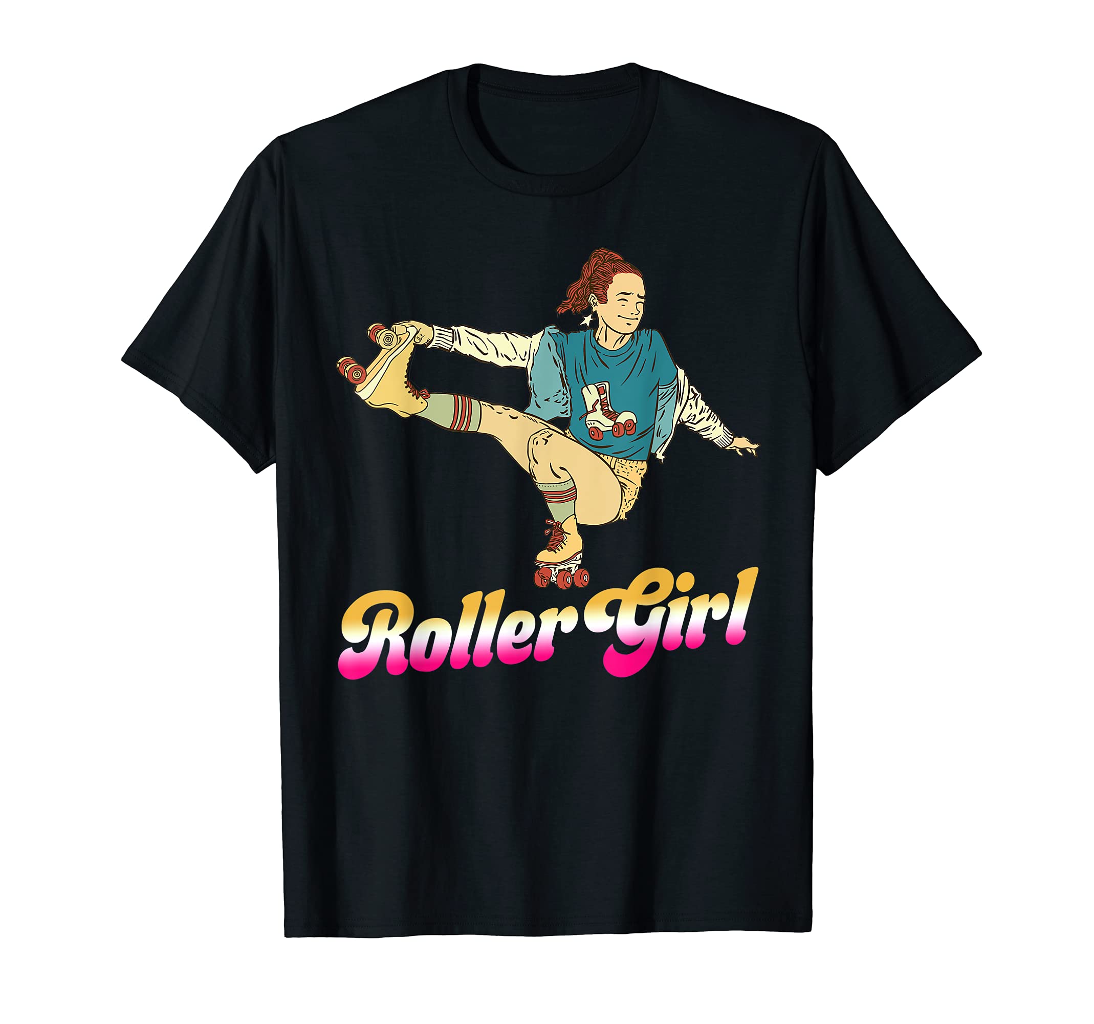 Roller Girl Skates Womens Skatter Vintage Retro 70s 80s T-Shirt