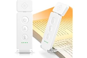 Glocusent 12 LED Rechargeable Book Light, Reading Light with 5 Colors & 5 Brightness Levels, Up to 100Hrs Runtime, Eye-Caring