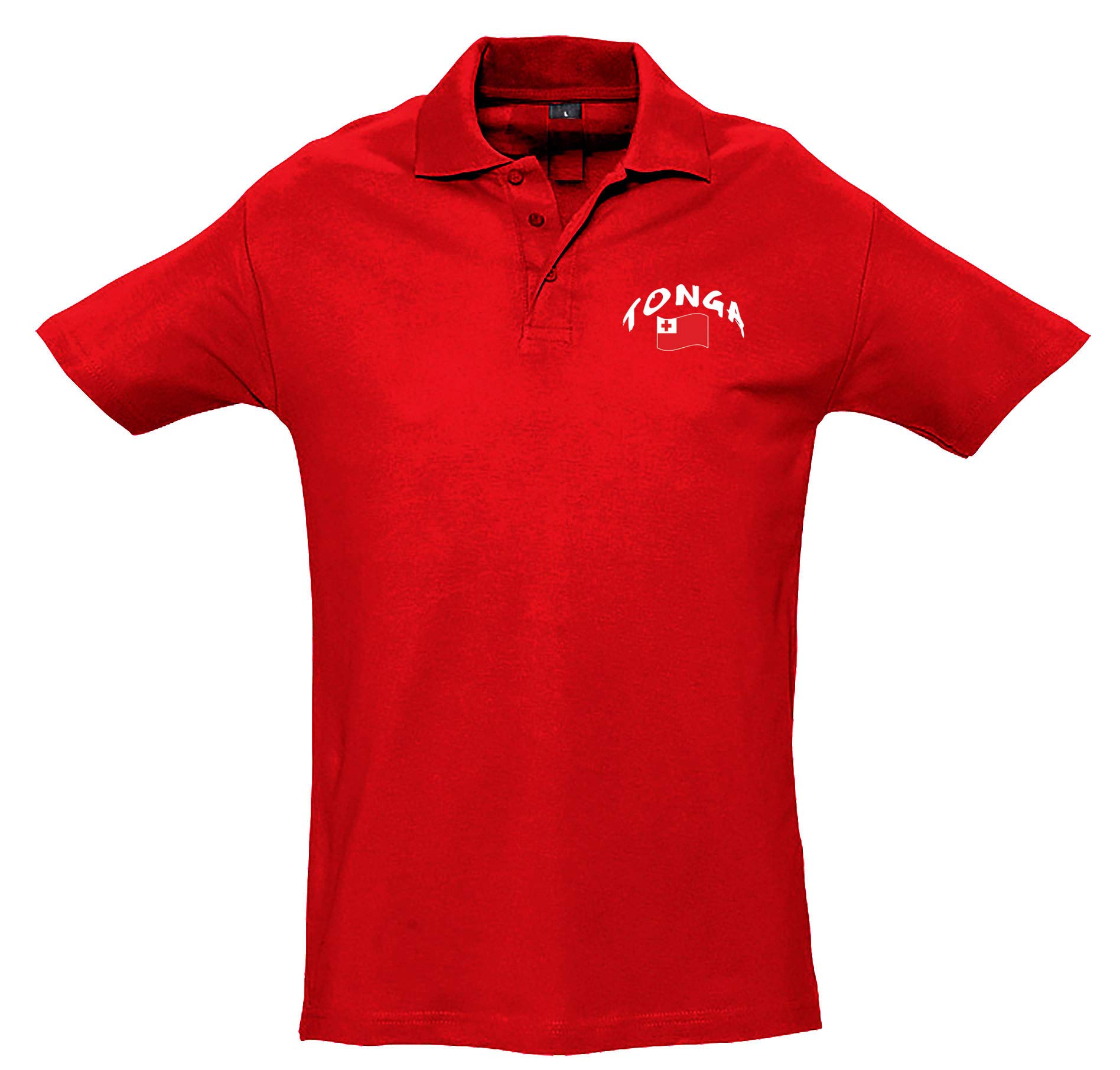 Supportershop Unisex Rugby Tonga Polo Shirt, unisex_adult, 5060672804844, red, XXL