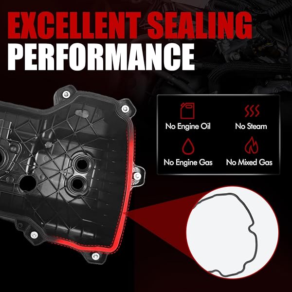 MITZONE VALVE COVER SET COMPATIBLE WITH FORD EDGE EXPLORER F-150 FLEX MUSTANG TAURUS TRANSIT 150 250 350 LINCOLN CONTINENTAL MKS MKT MKZ MKX 3.5L 3.7L 2011-2020 NON-TURBOCHARGED (RIGHT+LEFT)