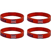 LLBFHH 4 Pcs Costa Rica Costa Ricans Country Flag Rubber Bracelets, National Flag Silicone Bracelet, Rubber Wristbands Patriotic Decorations Gift