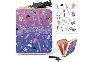 FAHMJMYBD Demon Wallet with Tattoo Sticker Sheet – Cute “Soda Pop” Design Bifold Wallet for Fans & Collectors – Hunters Merch