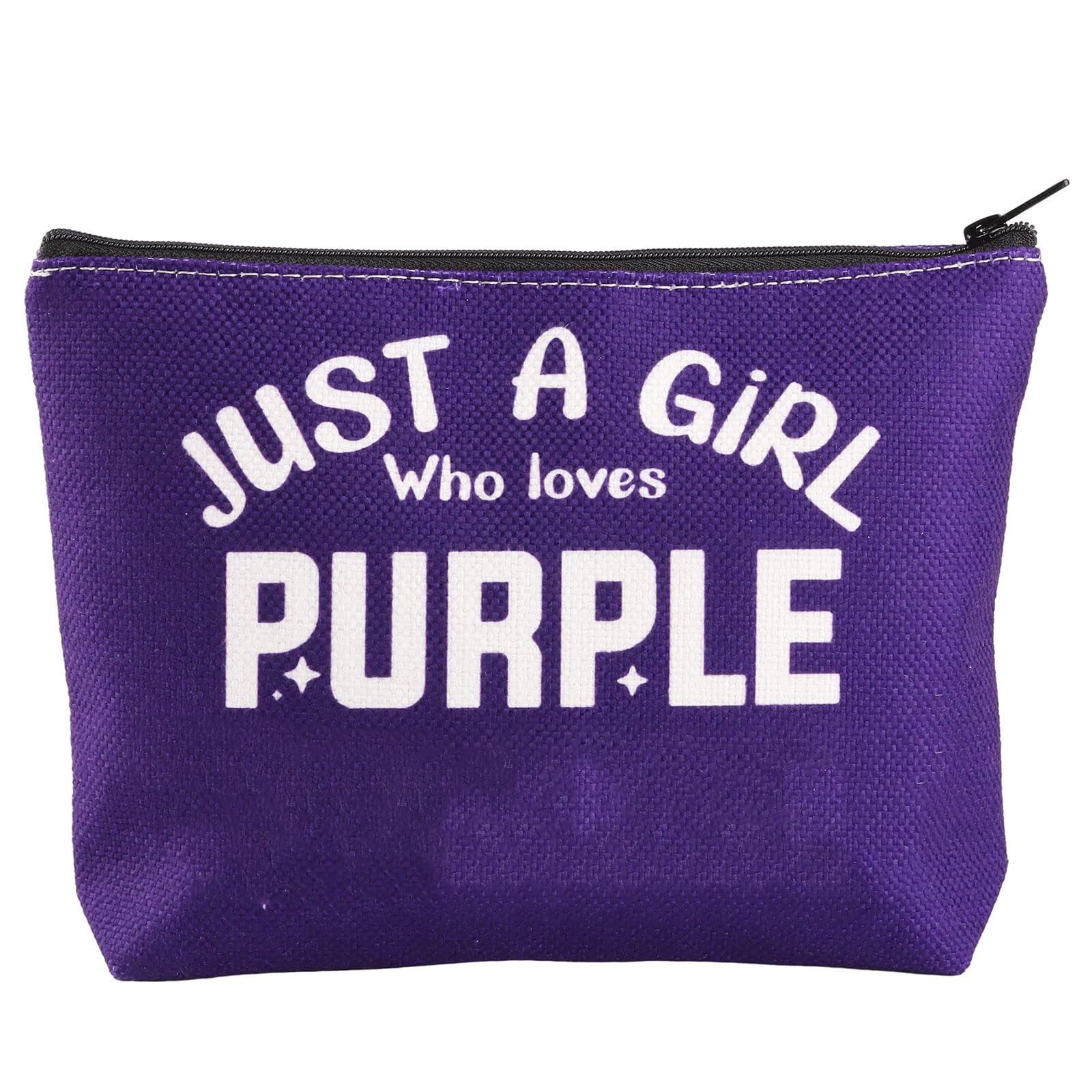 BWKTOP Purple Fans Cosmetic Makeup Bag - Zipper Pouch, Lovers Gift, Just A Girl Who Loves Purple