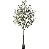 Nafresh Tall Eucalyptus Tree Artificial，8ft(96in) Faux Eucalyptus Tree with Realistic Silk Leaves， Fake Trees Indoor Outdoor for Home Office Living Room Bedroom Foyer Porch Decor.