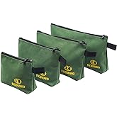 4 Pcs Upgrade Canvas Zipper Tool Pouch, 20 oz Heavy Duty Tool Bag, Water Resistant Utility tools Organizer, 7.5/9.5/11.5/13 i