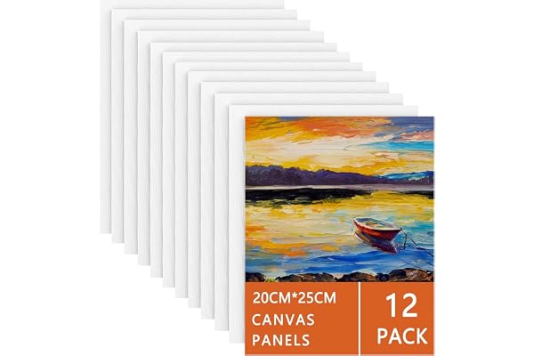 Canvas for Painting 8x10 Inch -12 Packs, Blank Artist Painting Canvas Panels for Acrylic, Oil Paint & Media Projects, Art Sup