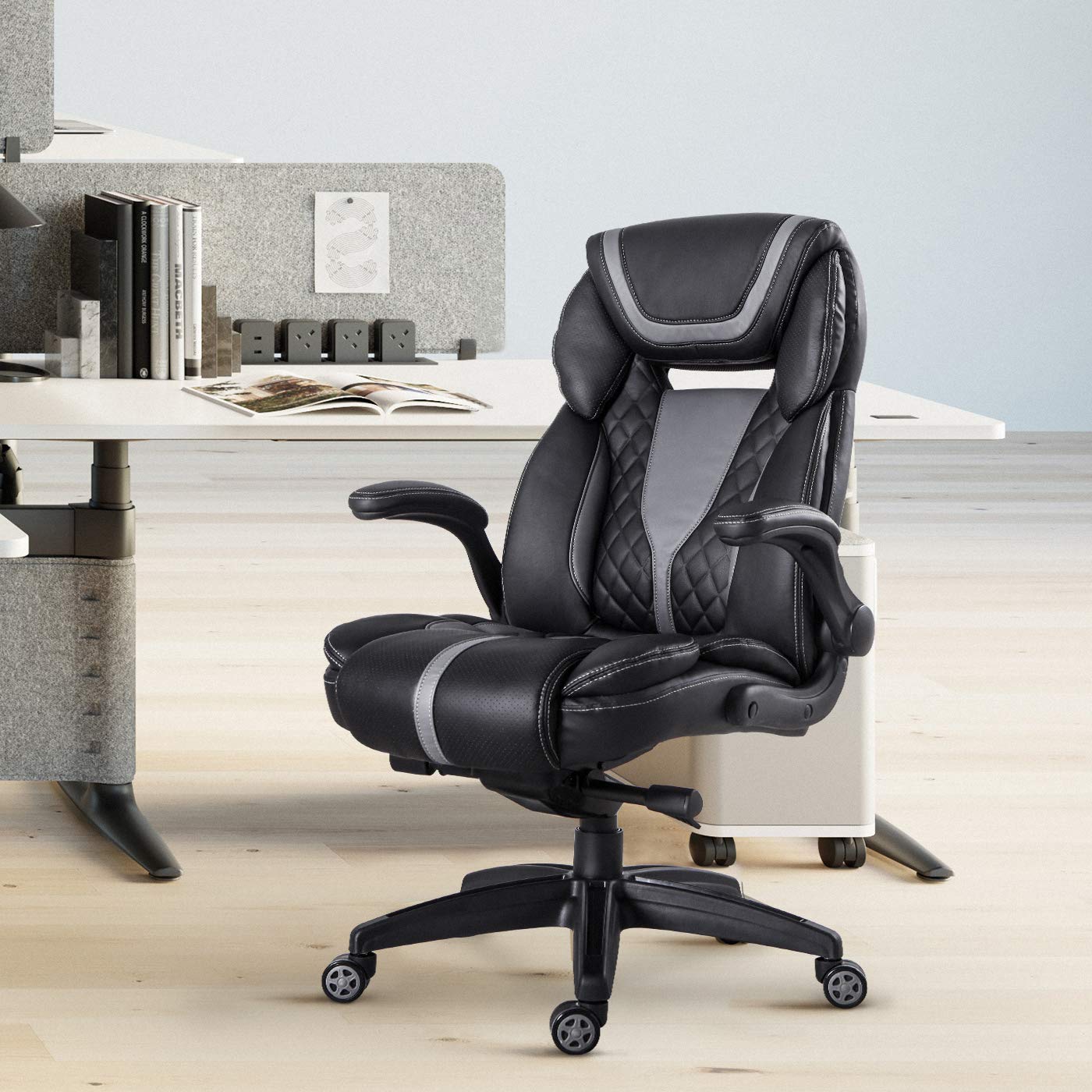 Lch High Back Executive Office Chair 300 Lbs For Big Man Pu Leather Flip Up Arms Adjustable Tilt Angle Comfortable Ergonomic Padding Headrest Lumbar Support Managerial Executive Chairs Office Products Lch High Back Executive Office Chair 300 Lbs For Big Man Pu Leather Flip Up Arms Adjustable Tilt Angle Comfortable Ergonomic Padding Headrest Lumbar Support Managerial Executive Chairs Office Products